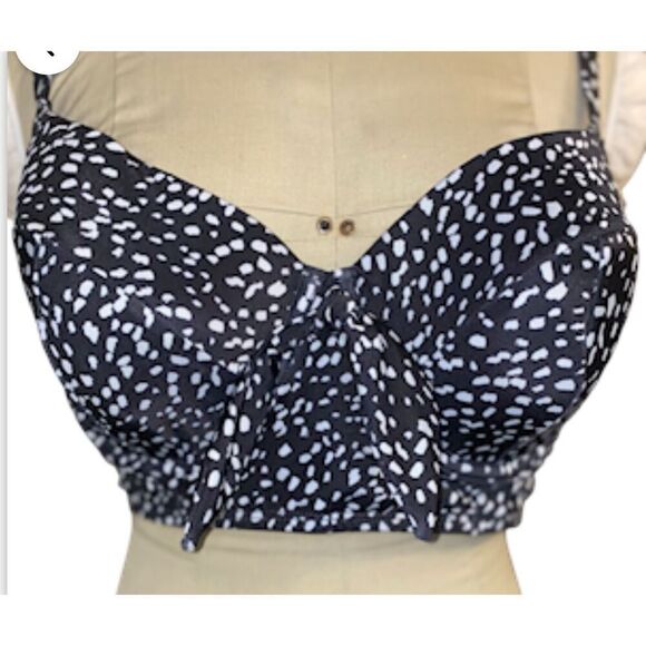 NWT Cacique Swim Top Sz. 42 D Long Line Lightly Lined Balconette Plus - Picture 3 of 8